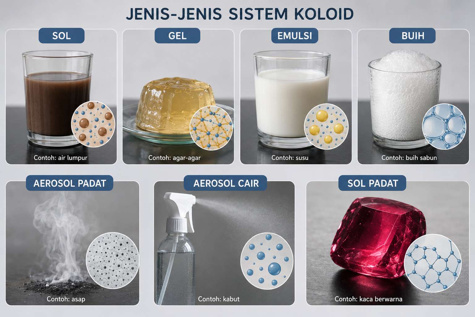 Jenis Jenis Sistem Koloid dan Contohnya dalam Kimia