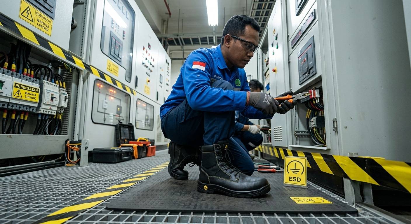 Sepatu Safety Anti Statis untuk Teknisi Listrik: Pengertian dan Fungsinya